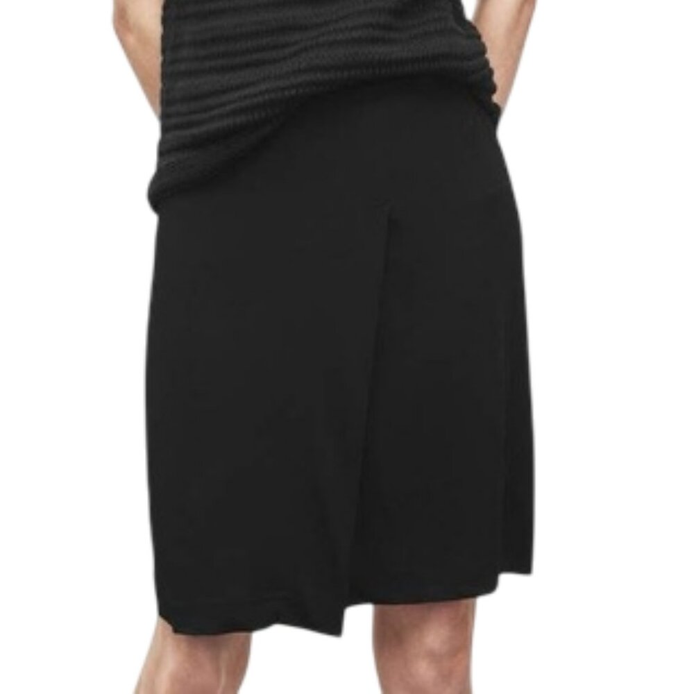 Filippa K black rope belt twill split midi skirt size S NWT